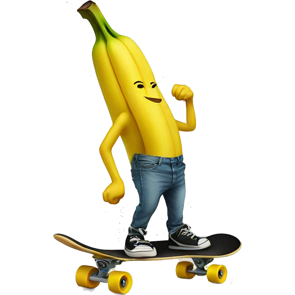 Banana on a skateboard  emoji