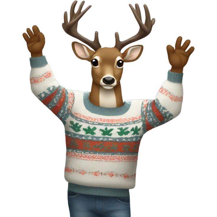 Big buck dancing with sweater on emoji