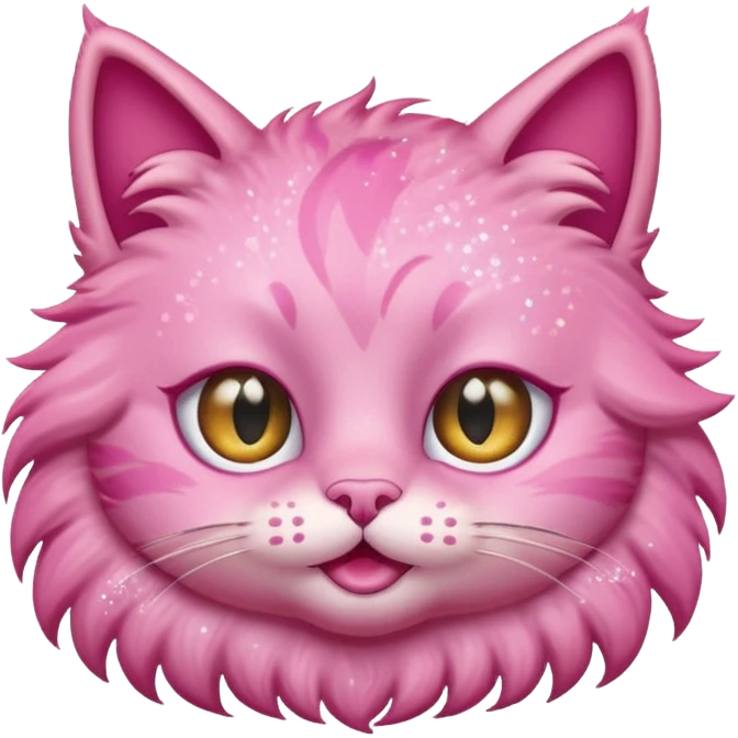 pink cat with glitter winking its right eye emoji