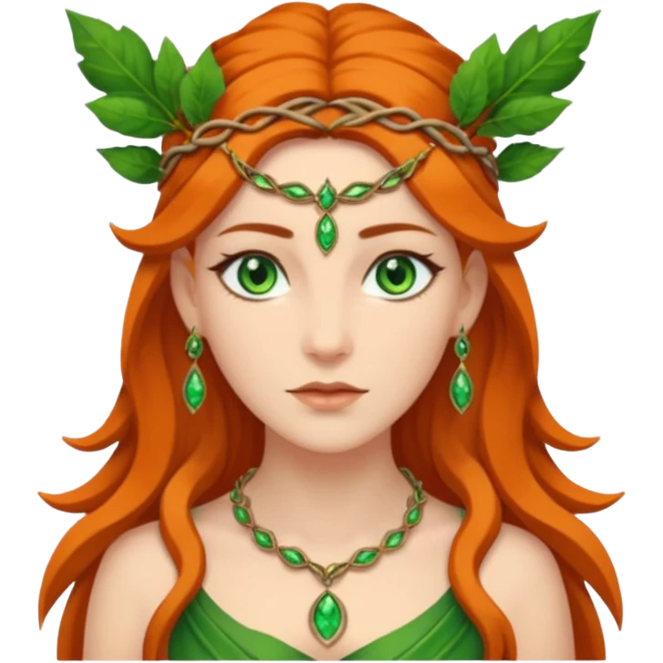 Leaf-necklace druid queen emoji