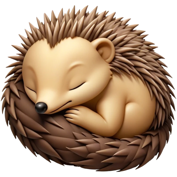 Meme-Worthy Cute Sleeping Echidna Portrait Emoji, Head resting peacefully with a contented smile, showcasing a delightfully compact build and a luxuriously soft spiky fur, eyes shut in a serene, restful nap, Simplified yet hilariously adorable features, highly detailed, glowing with a soft, drowsy light, high shine, relaxed and utterly lovable, stylized with an air of playful laziness, bright and heartwarming, soft glowing outline, capturing the essence of a comically sleepy echidna, so meme‐worthy it feels like it could instantly become the next viral sensation of adorable slumber! emoji