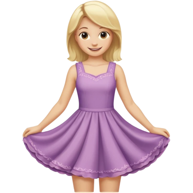 Girl curtsying with dress emoji