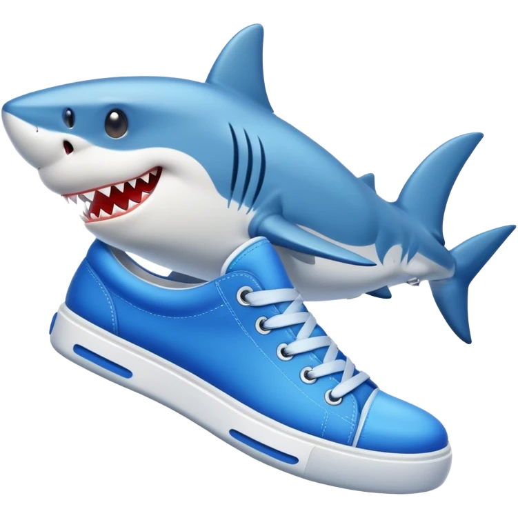 Shark with blue shoes emoji