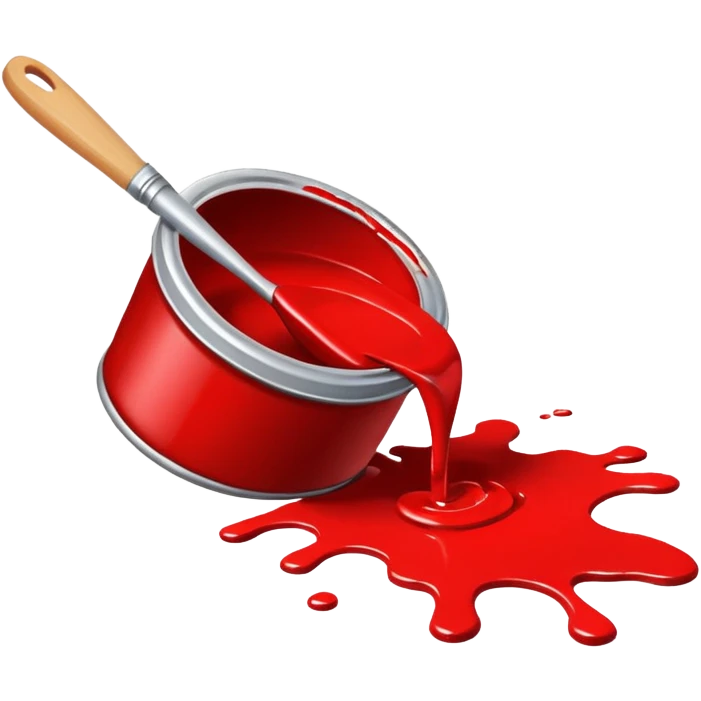 paint splatter, spilled paint, red color. emoji