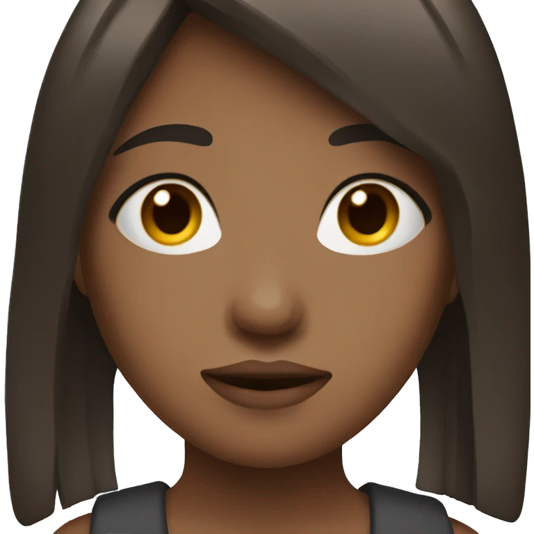 Girl dark brown hair and fringe   emoji