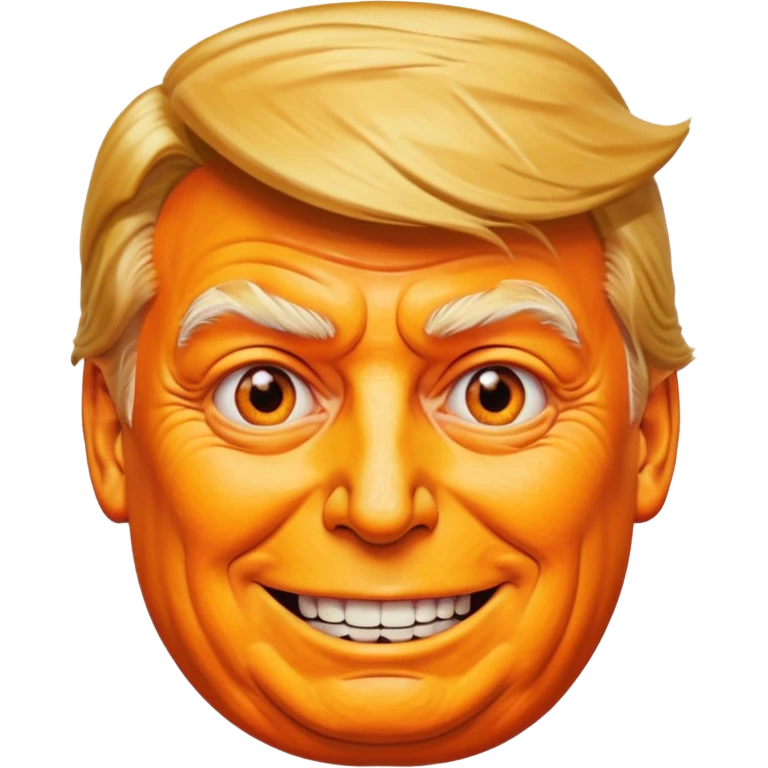 donald trump orange face smiling extremely wide cursed body horror emoji