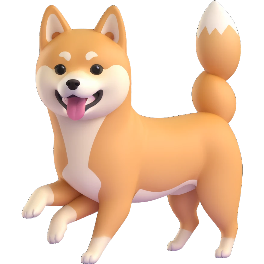 shiba inu, exercising emoji