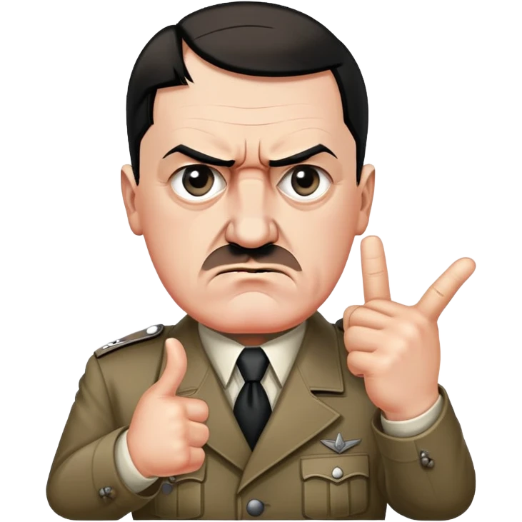 angry adolf hitler, thumbs down emoji