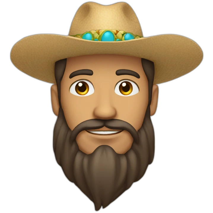 Hombre con sombrero y barba emoji