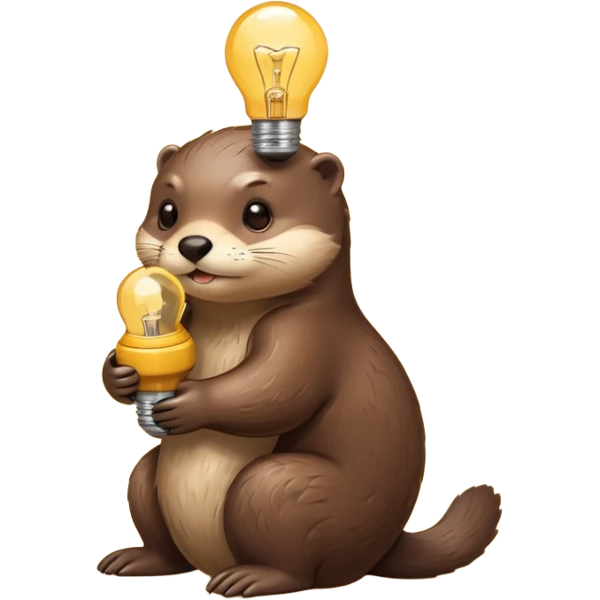 otter hugging one lightbulb emoji