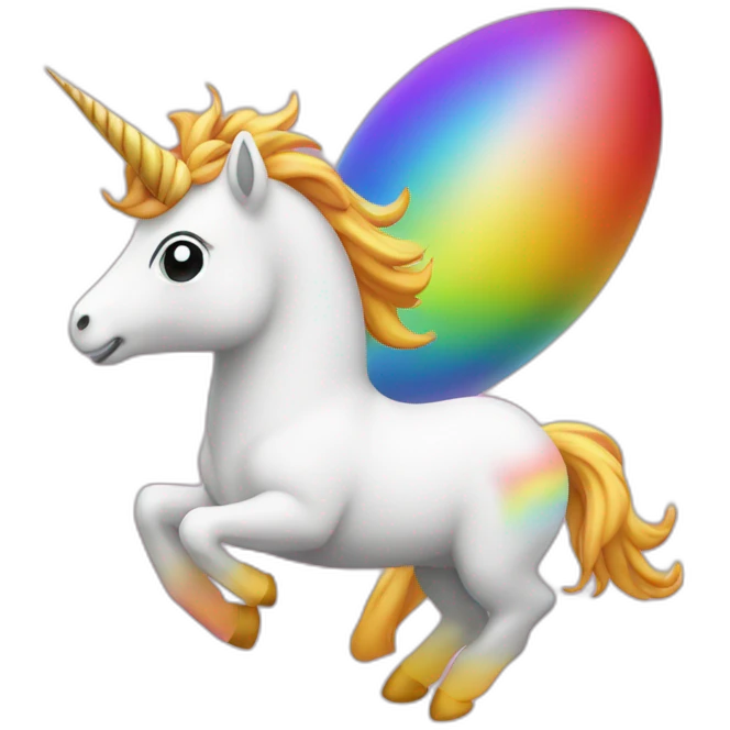 Licorn on rocket with rainbow emoji