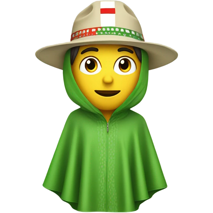 Racing driver wearing a cactus hat with a poncho on emoji