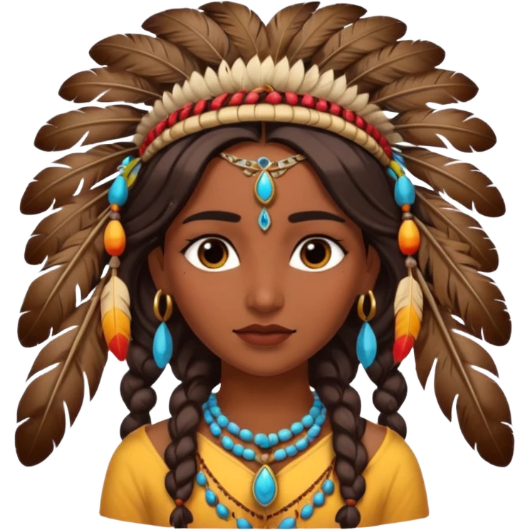 female indian with feather in hair emoji