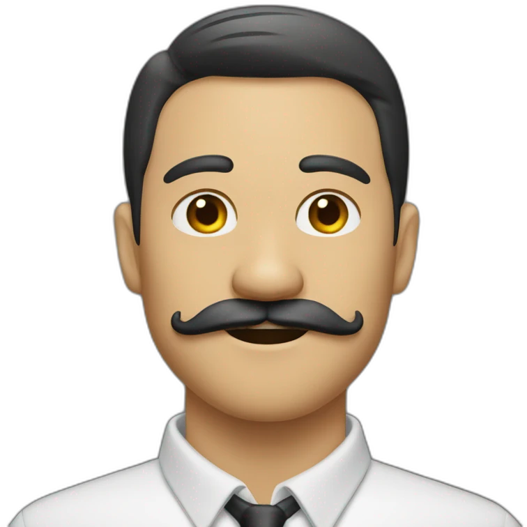Odontólogo hombre de 27 años sin bigote emoji