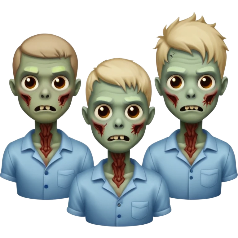Garoto zombie com o cabelo até o pescoço  emoji