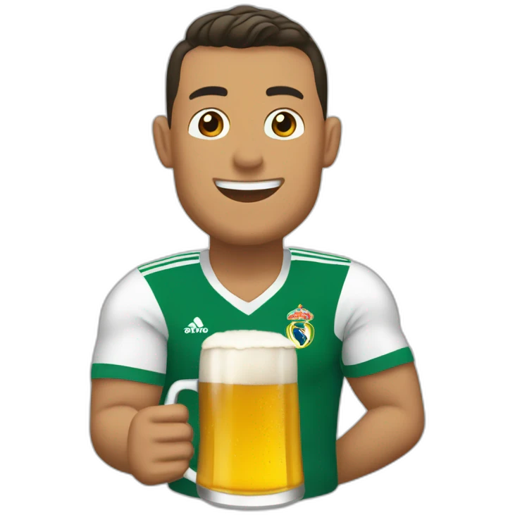 Ronaldo qui boit une bière emoji