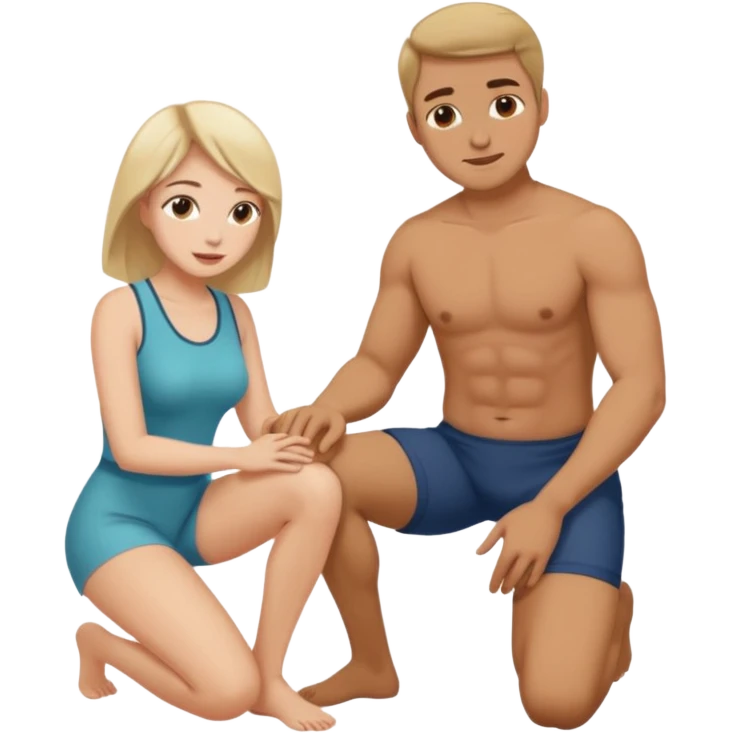 Woman on her knees in front of a man emoji