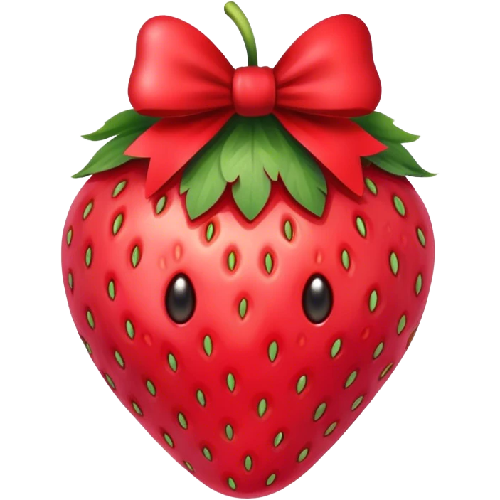 strawberry with a bow emoji