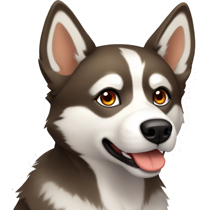 husky light brown with orange eyes  emoji