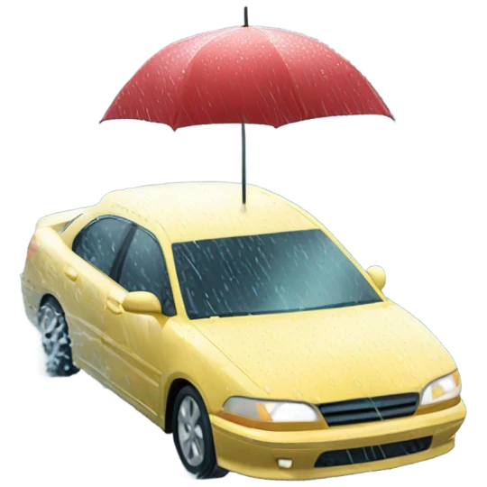 Driving in rain emoji