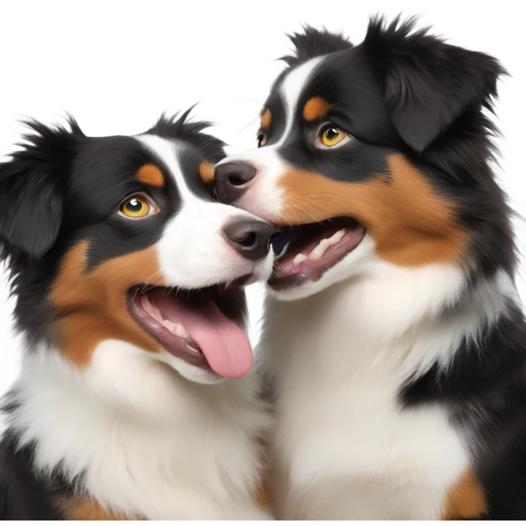 two mini australian shepherds play fighting emoji