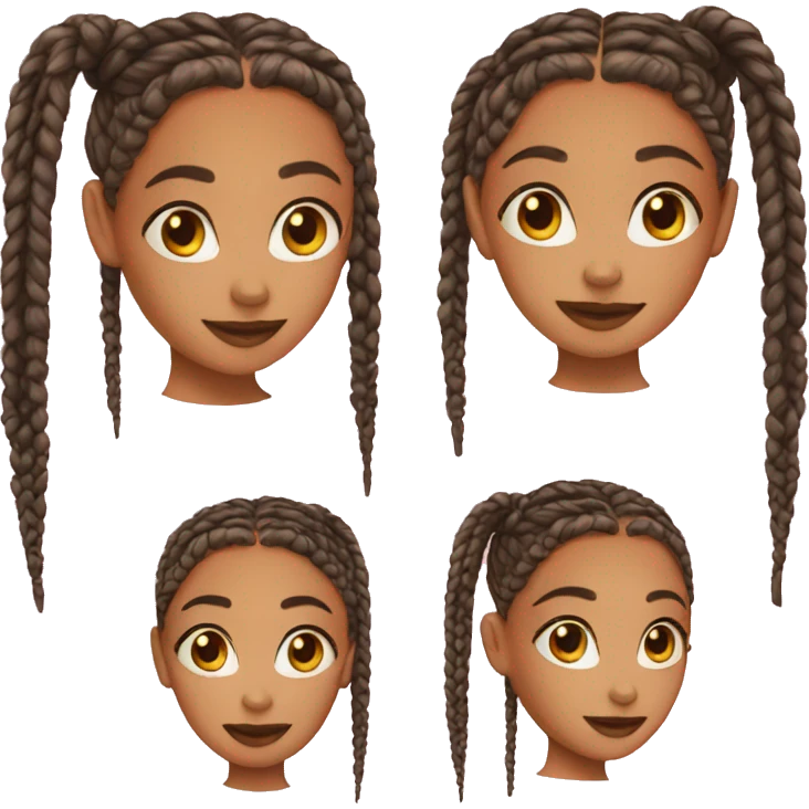 Girl with box braids  emoji