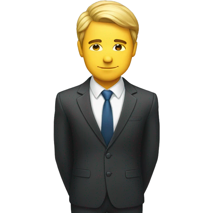 a man in a suit bowing forward emoji