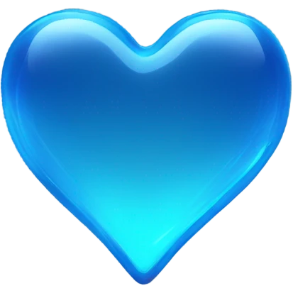 Shiny neon glass blue heart  emoji