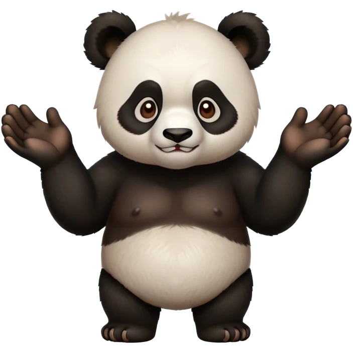Angry Panda shrugging his shoulders and hands emoji