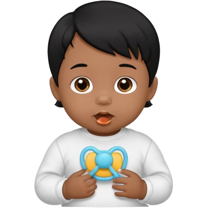 a black hair baby with pacifier emoji