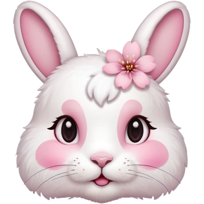 A cherry blossom with a bunny face 🌸🐰 emoji