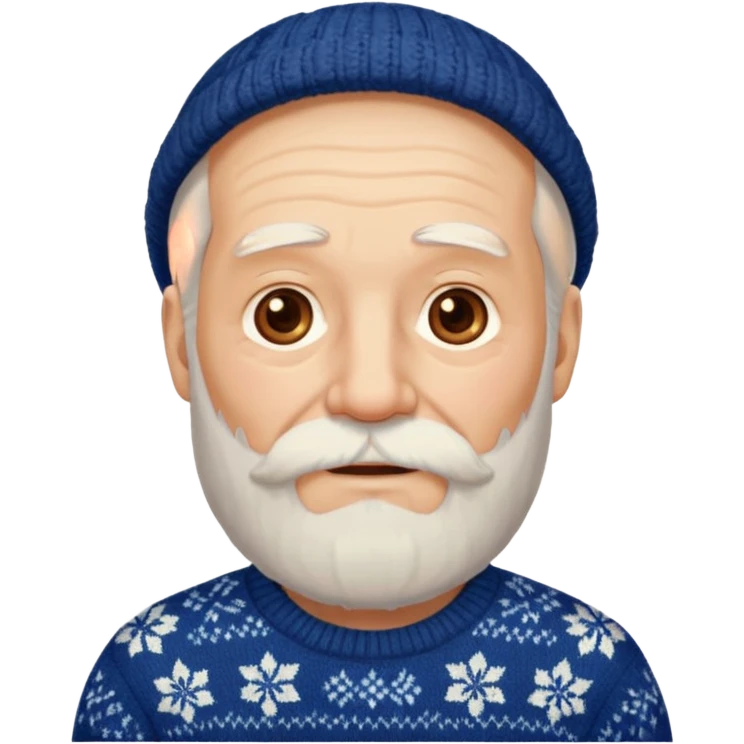 long bearded elderly man sweater emoji