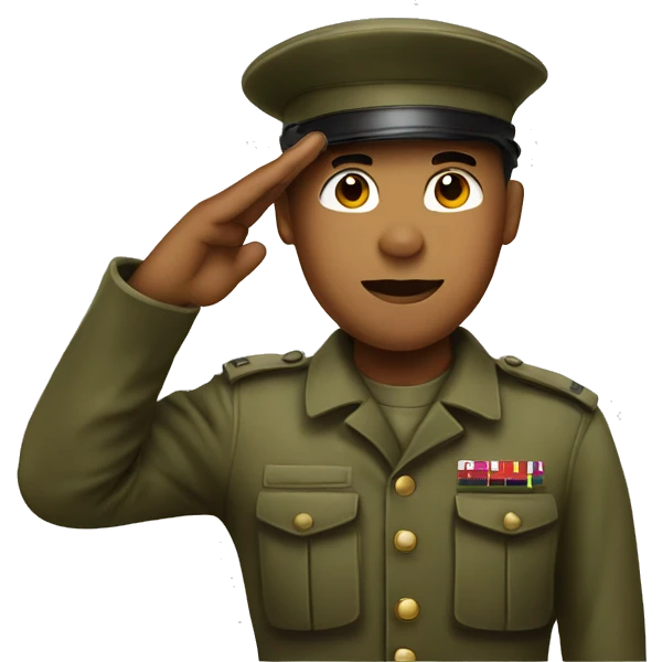 soldier with a red beret saluting emoji