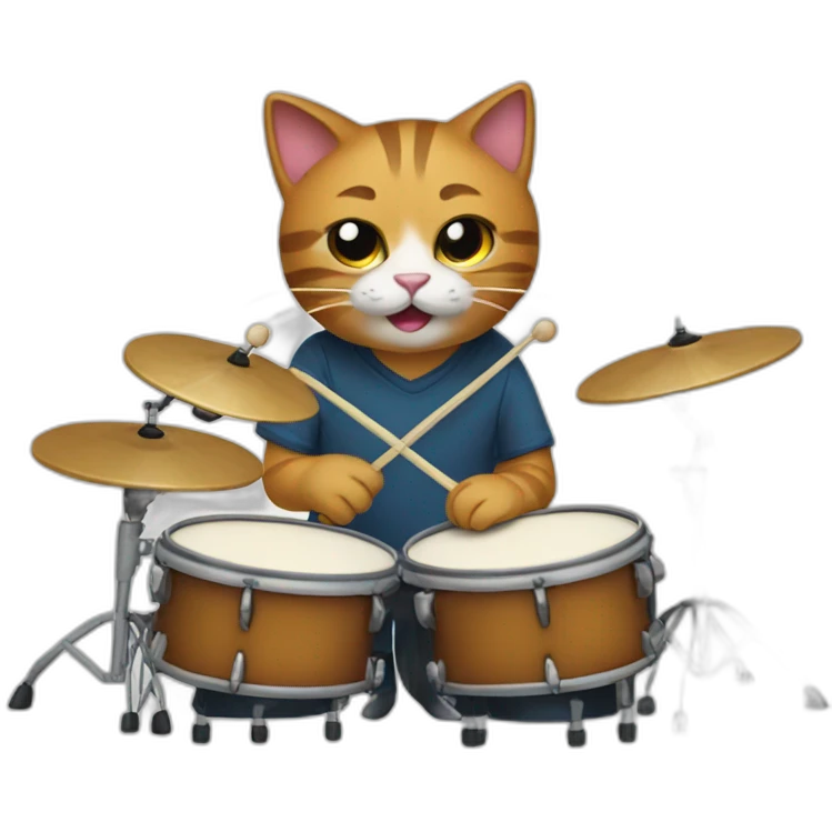 Cat playing drums emoji