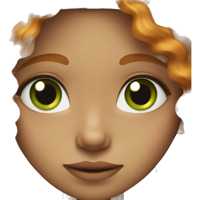 A girl with ginger wavy hair and green eyes  emoji