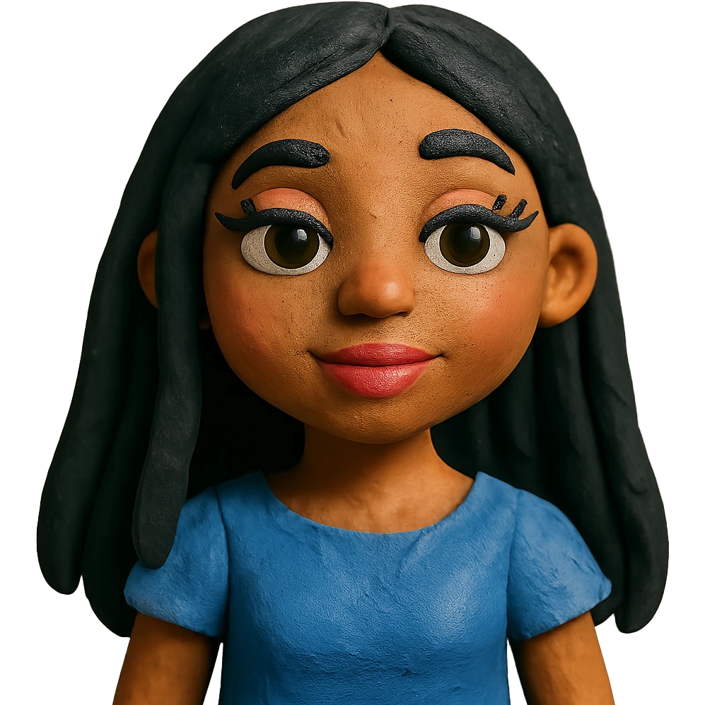 pretty girl with long black hair, button nose, brown eyes, dark skin, pretty makeup and lashes emoji