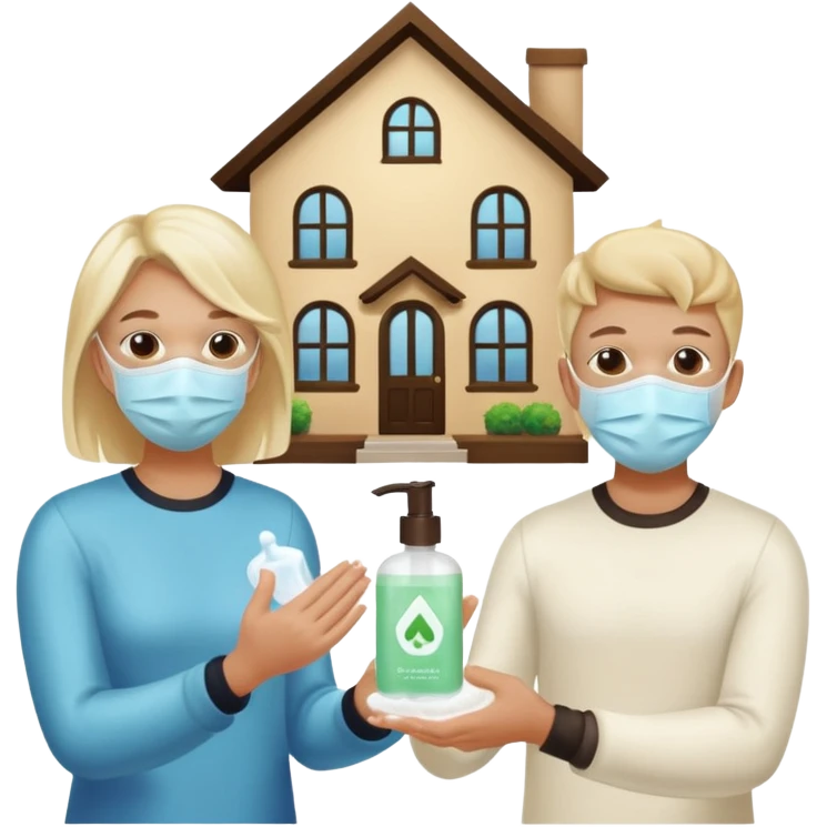 Give me emojis that represent corona-time safety rules such as: keep your distance, wear a mask, wash hands, avoid crowds, sanitize regularly, stay home, and no handshakes. Use only relevant emojis.  another except this   emoji