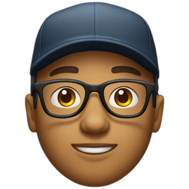 create a mulatto emoji with glasses and a cap emoji