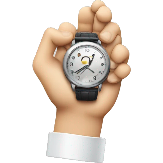 Hand with wristwatch, palm facing away from camera emoji