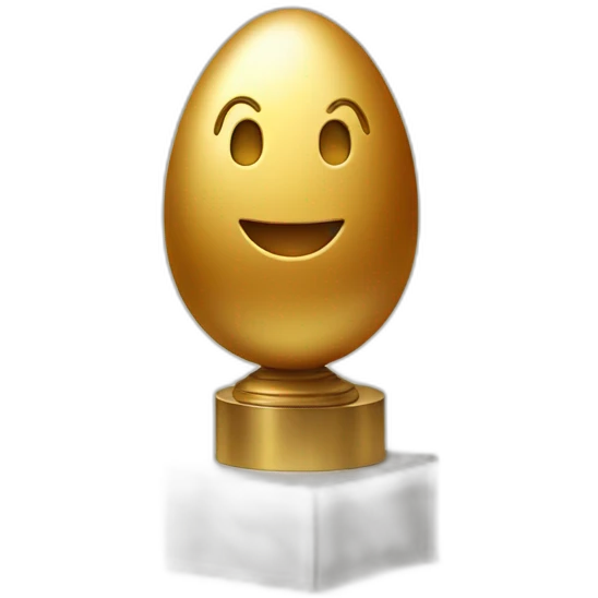 smiling golden egg on a pedestal emoji