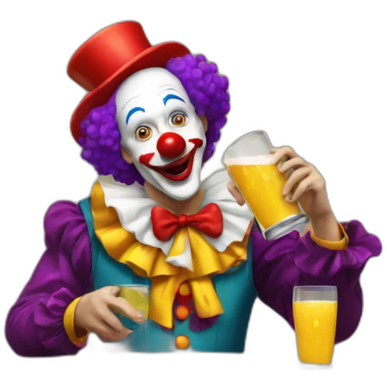clown-drinking emoji