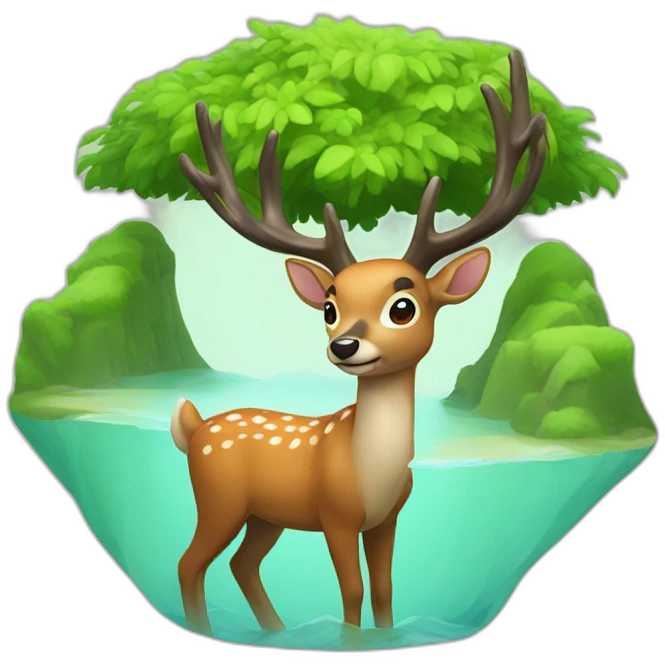 Deer in his island emoji