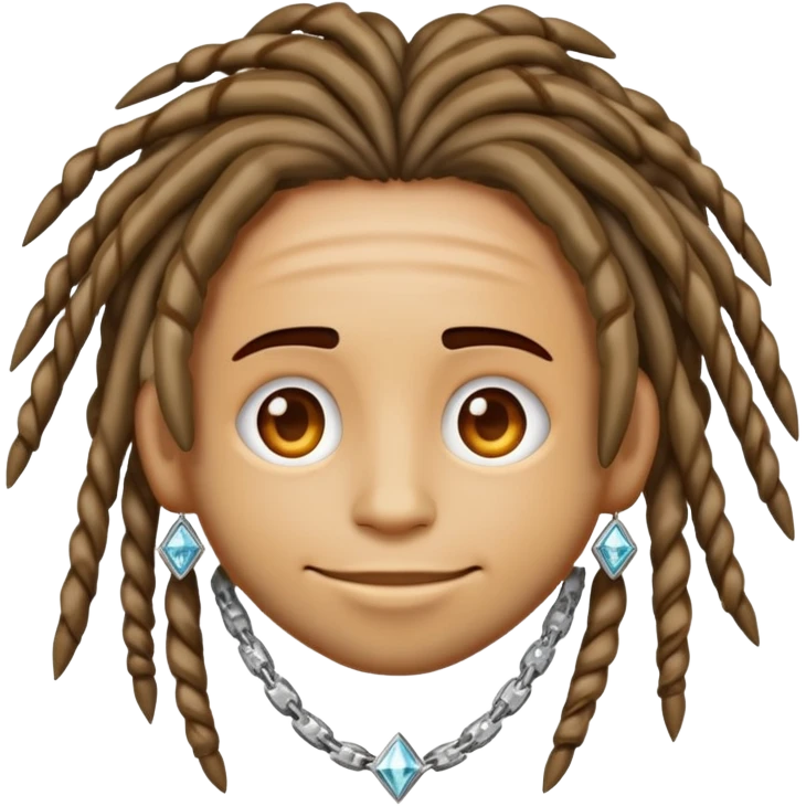 Emoji with dreads and a diamond chain on  emoji