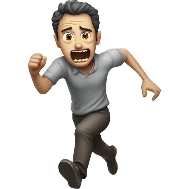 Man running from horrors beyond human comprehension  emoji