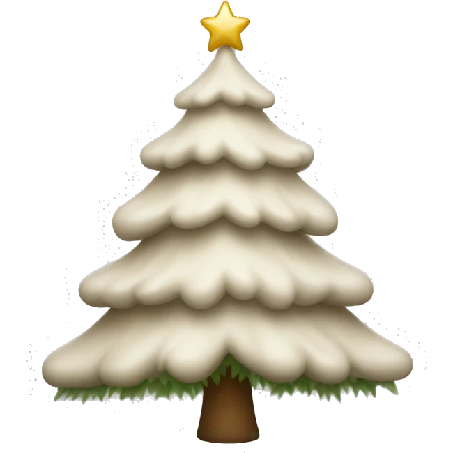 Neutral colored Christmas tree emoji
