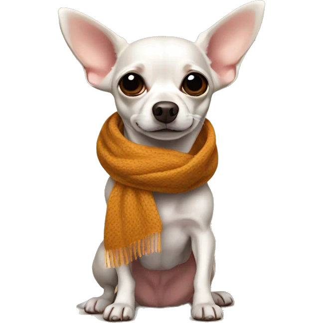 Weiner chihuahua wearing scarf emoji