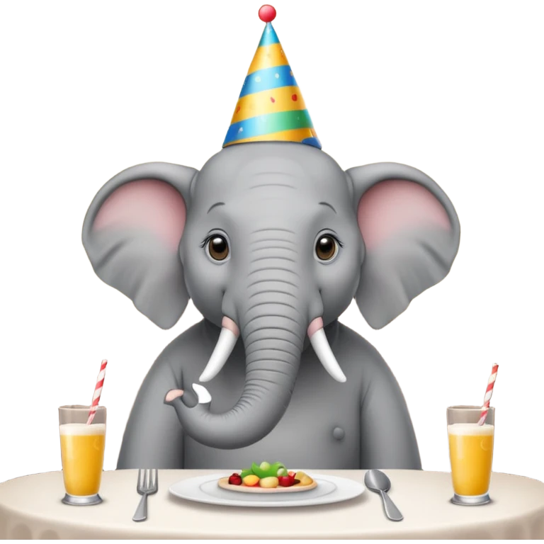elephant  at a restaurant table emoji