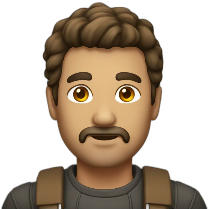homme imberbe cicatrice front emoji