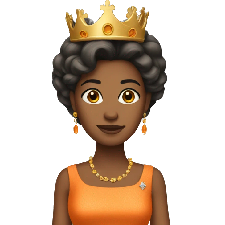 queen orange dress emoji