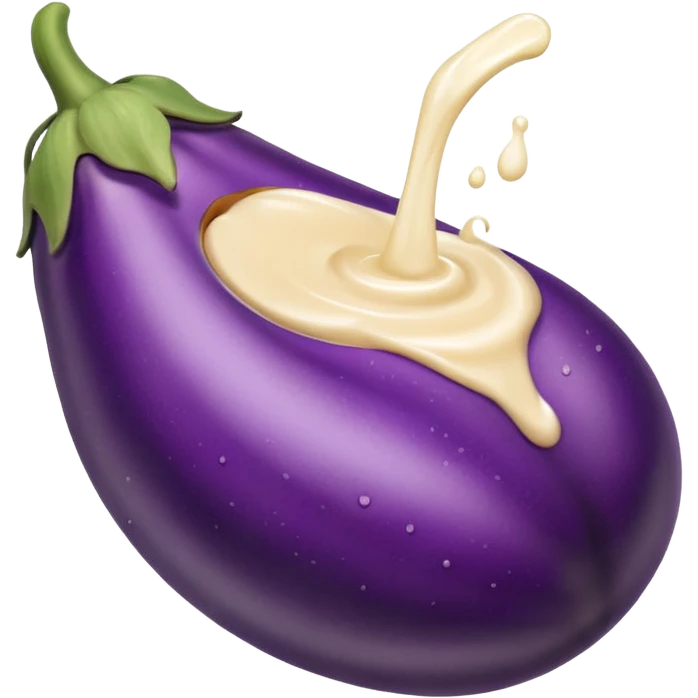 Eggplant in peach milk emoji